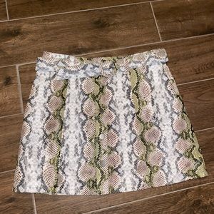 LE LIS Faux Leather Snake Skin Skirt